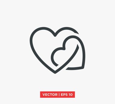 kalp aşk simge vektör çizim