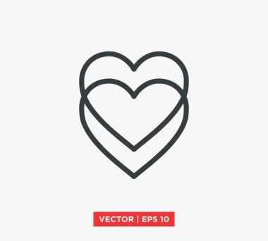 kalp aşk simge vektör çizim