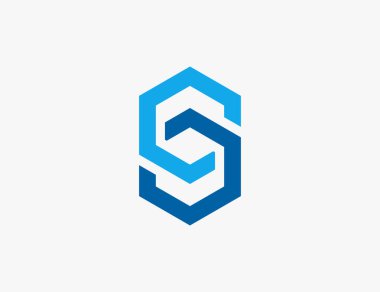 Soyut Altıgen Logo Tasarım Vektör İllüstrasyon