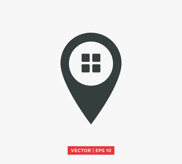 Página de inicio Icono de puntero Gps Ilustración de vectores — Vector de stock
