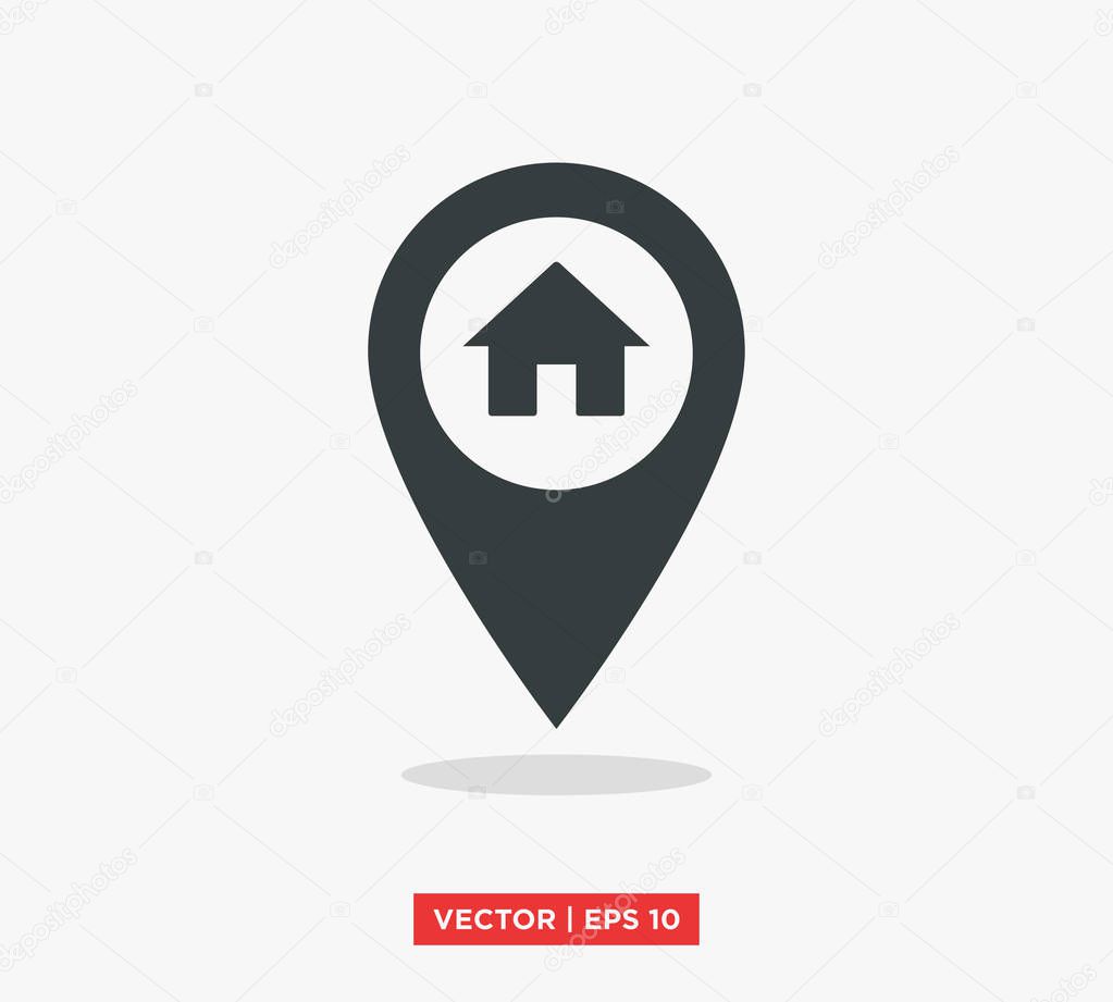 Home Gps Pointer Icon Vector Illustration
