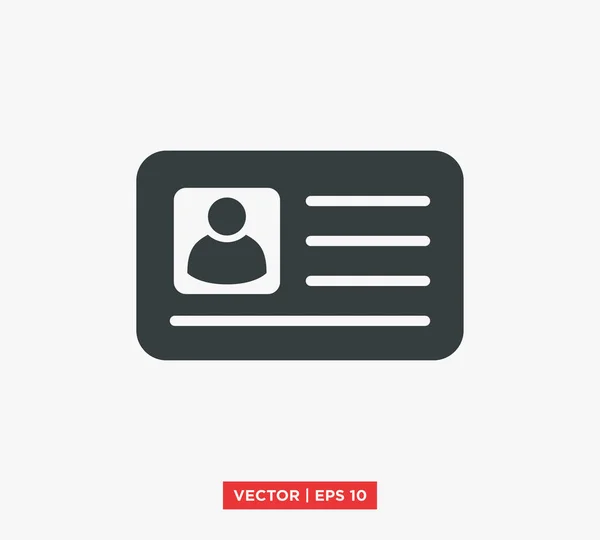 Ícone de cartão de identificação ilustração vetorial — Vetor de Stock