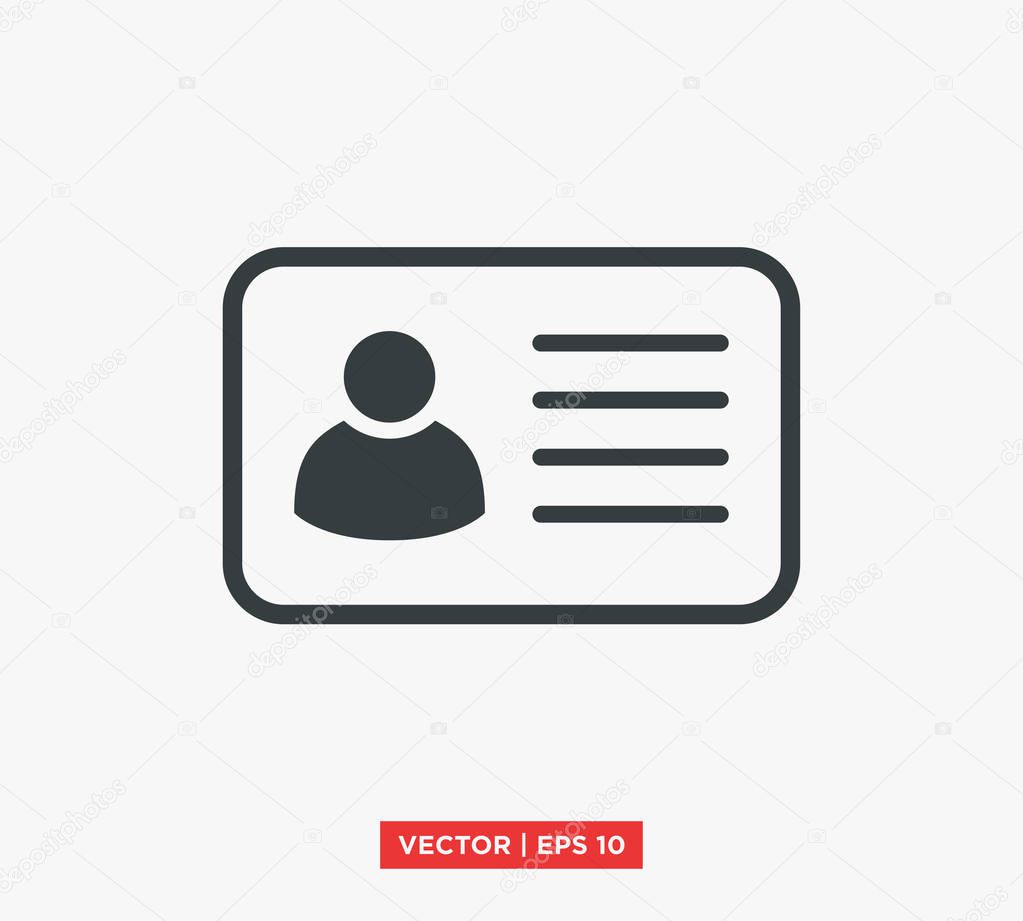 ID Card Icon Vector Illustration