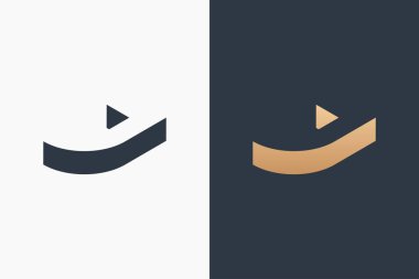 Harf J Logo Şablonu Tasarım Vektörü İllüstrasyonu