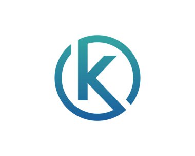 K Harfi Logo Simgesi Vektörü