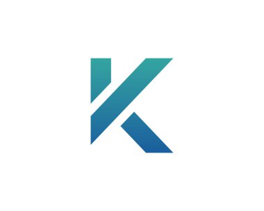 K Harfi Logo Simgesi Vektörü