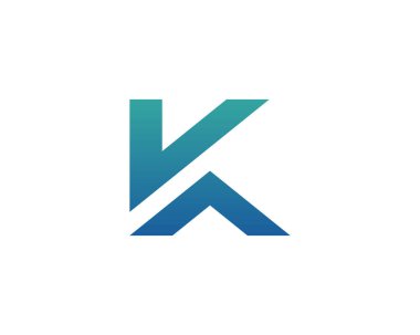 K Harfi Logo Simgesi Vektörü