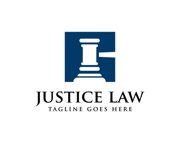 Igazságügyi törvény Gavel logo sablon Vector — Stock Vector