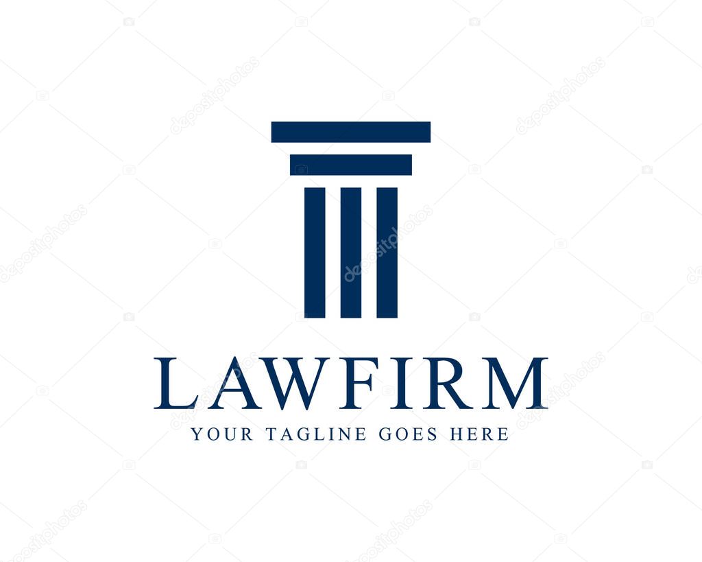 Law Firm Pillar Logo Template Vector