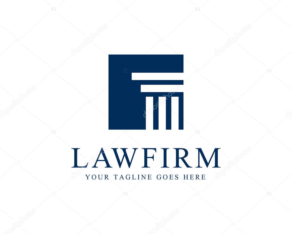 Law Firm Pillar Logo Template Vector