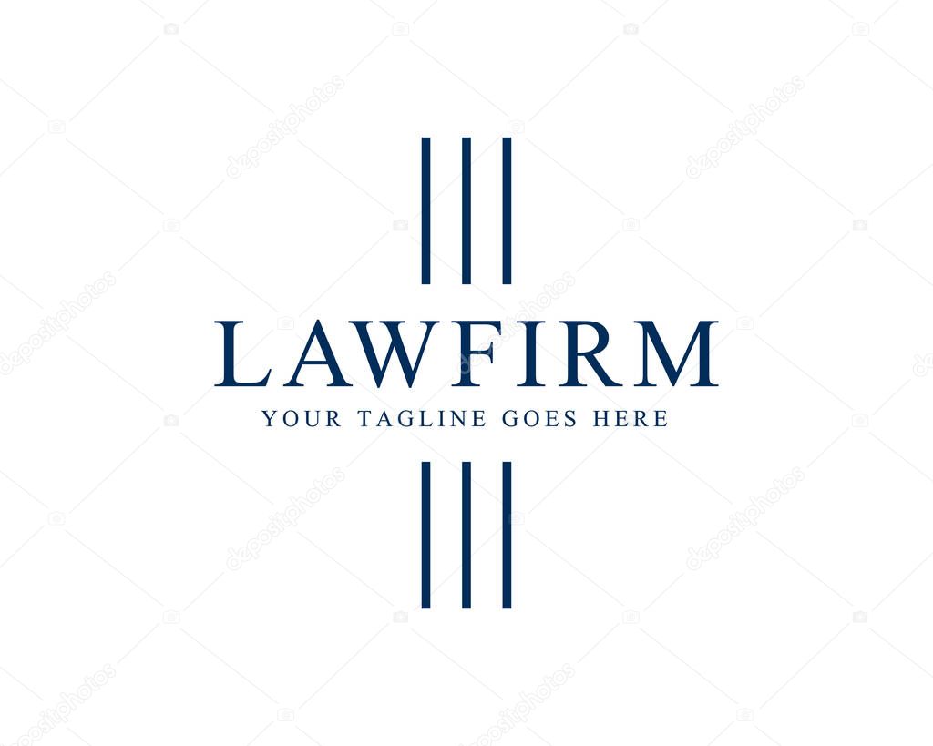 Law Firm Pillar Logo Template Vector