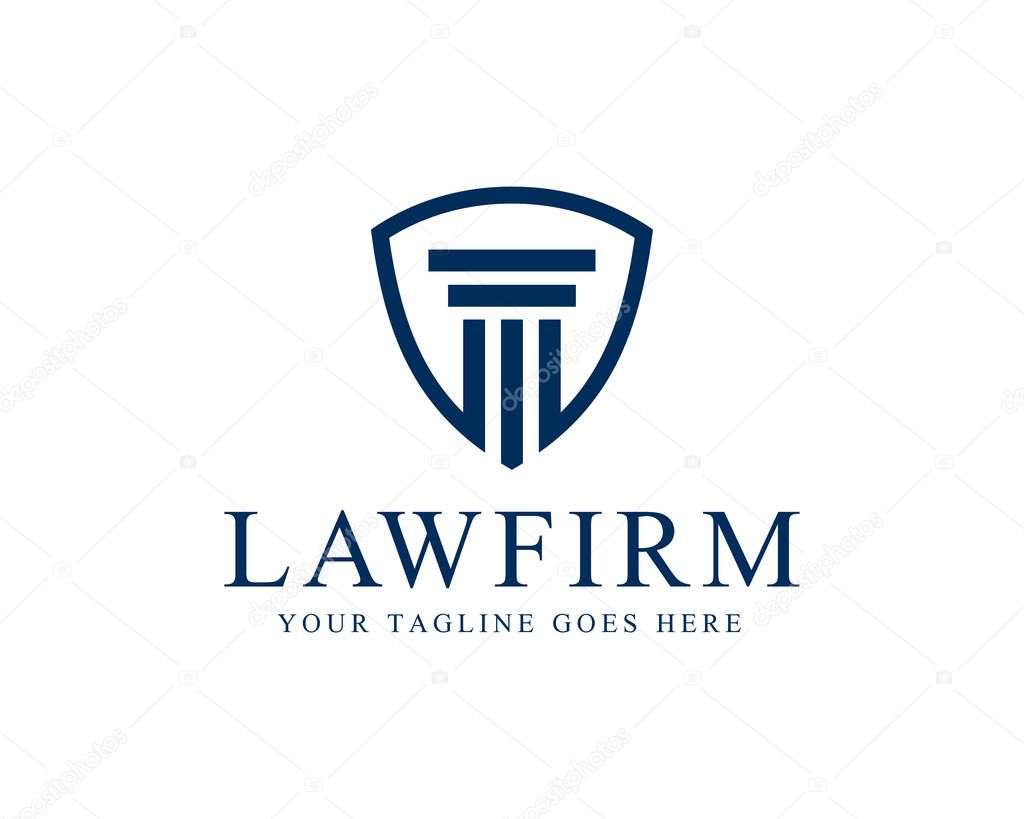 Law Firm Pillar Logo Template Vector