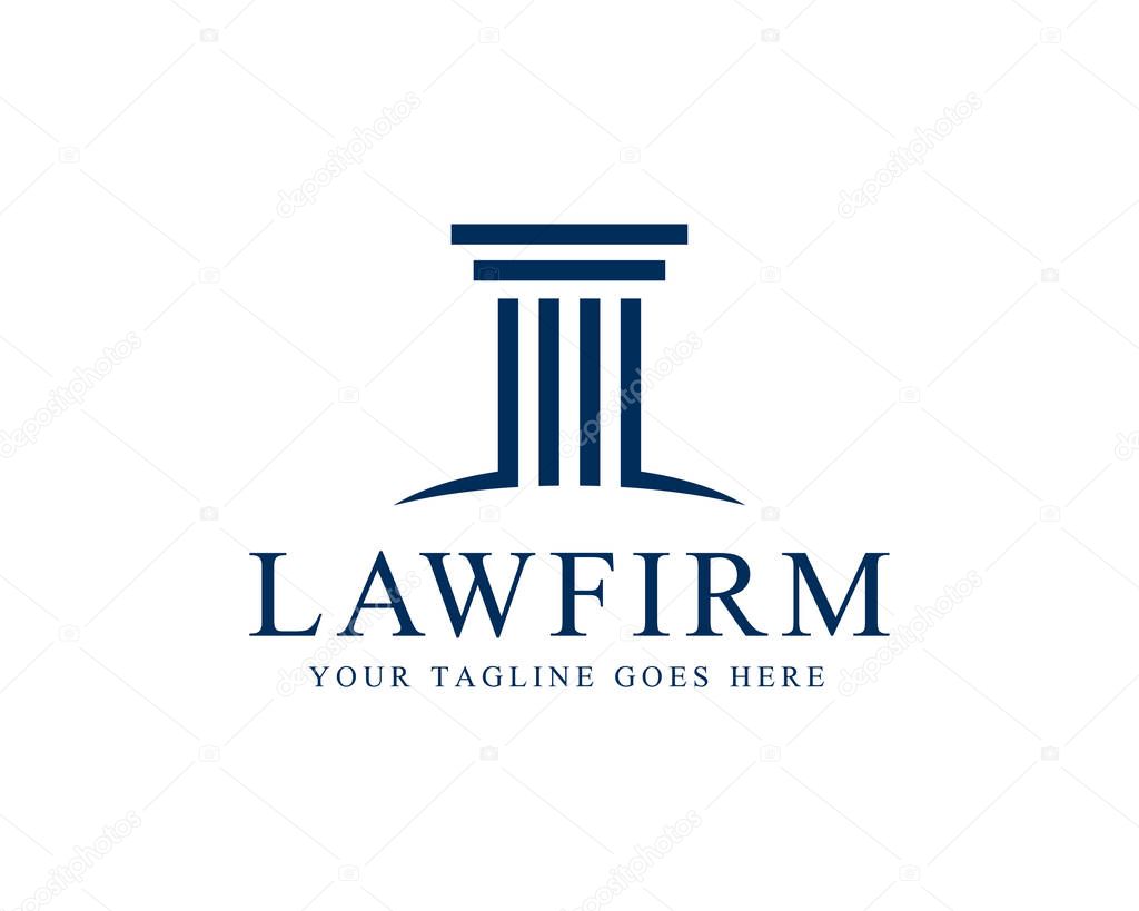 Law Firm Pillar Logo Template Vector