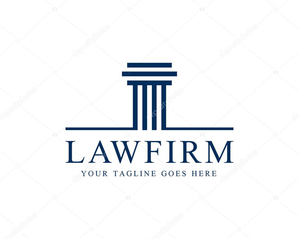 Law Firm Pillar Logo Template Vector