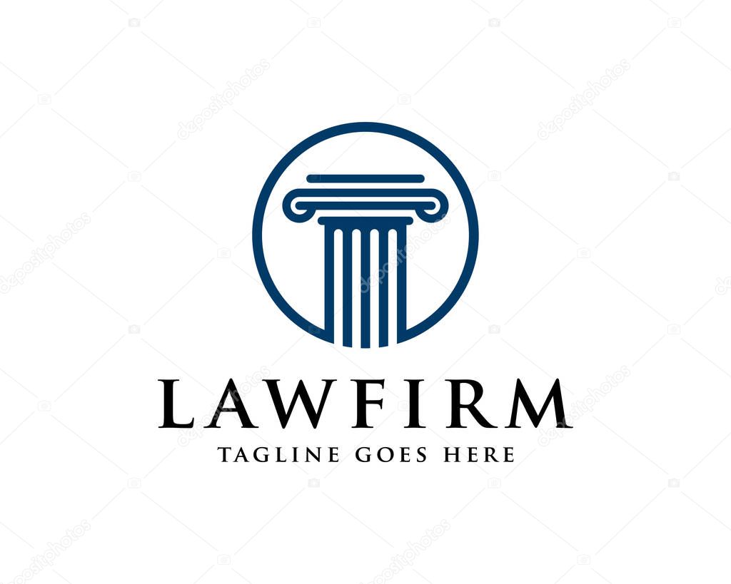 Law Firm Pillar Logo Template Vector