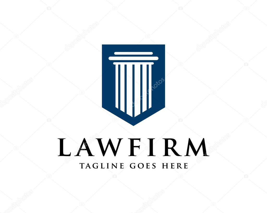 Law Firm Pillar Logo Template Vector
