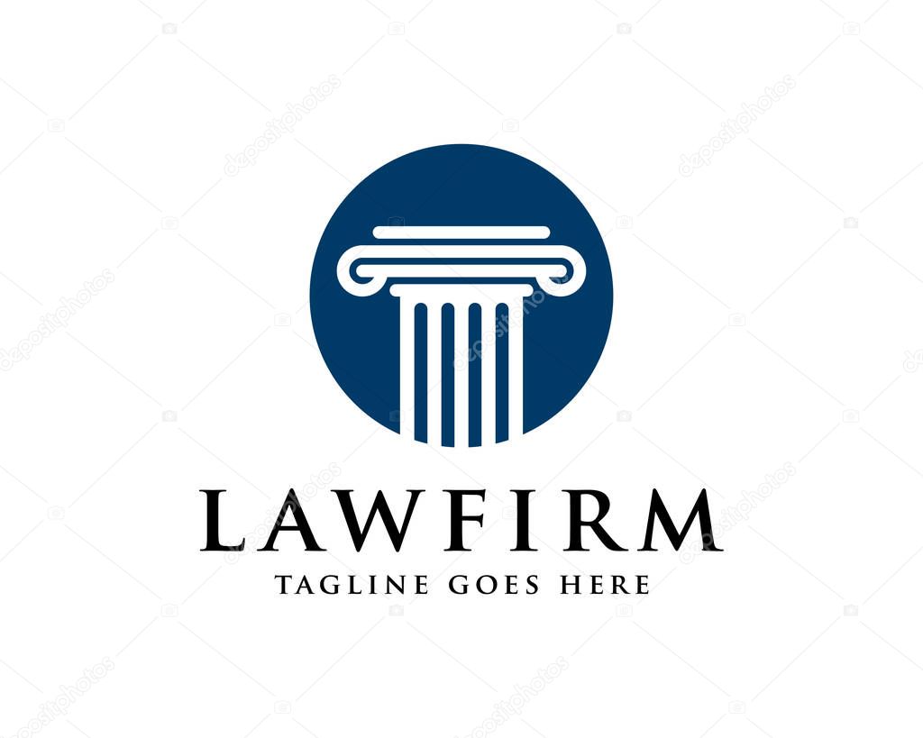 Law Firm Pillar Logo Template Vector