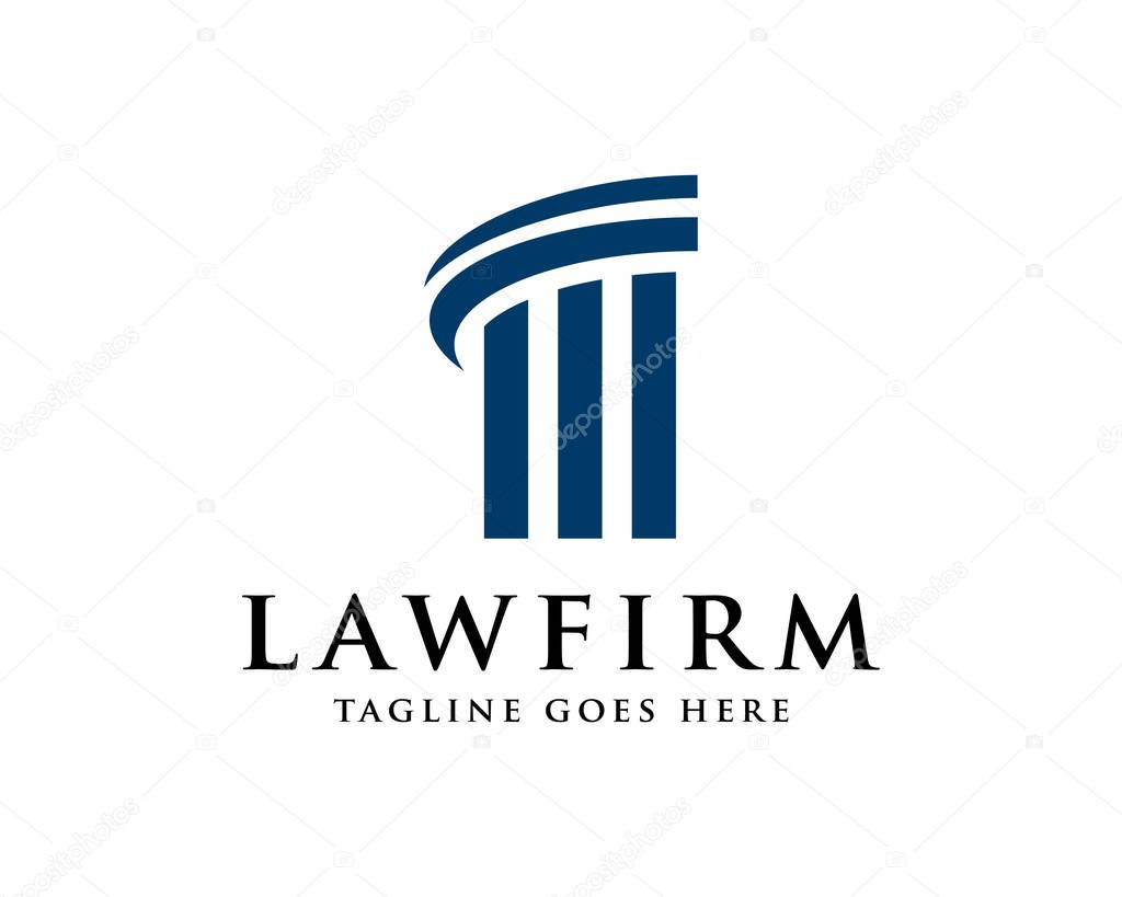 Law Firm Pillar Logo Template Vector