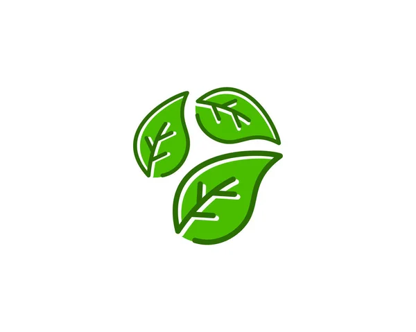 자연 잎 로고 아이콘 벡터 — 스톡 벡터