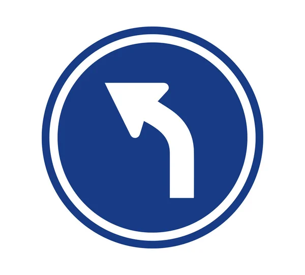 Left Curve Ahead Traffic Sign Vector Illustration — Stock Vector