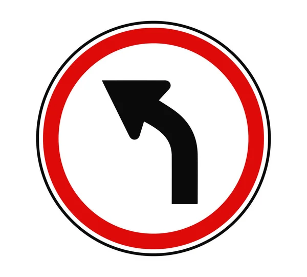 Curva izquierda por delante Señal de tráfico Vector Ilustración — Archivo Imágenes Vectoriales