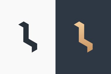 L Harfi Logo Şablon Tasarım Vektör İllüstrasyon