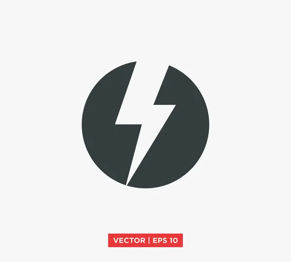 Ilustração elétrica do vetor do ícone do relâmpago — Vetor de Stock
