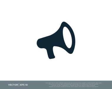 megafon, hoparlör simgesi vektör illüstrasyonu