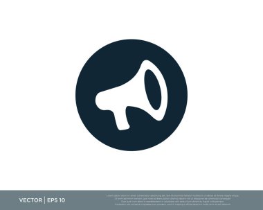 megafon, hoparlör simgesi vektör illüstrasyonu