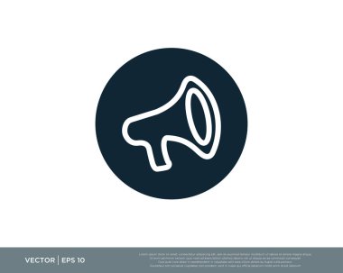 megafon, hoparlör simgesi vektör illüstrasyonu