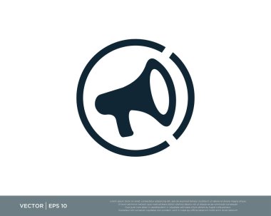 megafon, hoparlör simgesi vektör illüstrasyonu