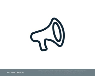 megafon, hoparlör simgesi vektör illüstrasyonu