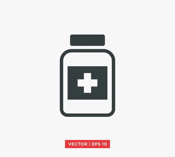 Ilustração do vetor do ícone da garrafa da medicina — Vetor de Stock