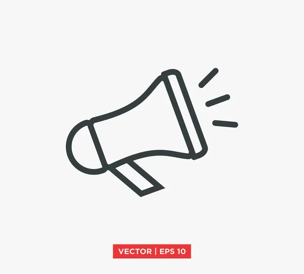Megáfono, ilustración del vector del icono del altavoz — Vector de stock