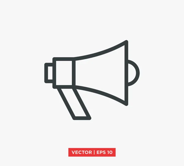 Megafone, ilustração do vetor do ícone do altifalante — Vetor de Stock