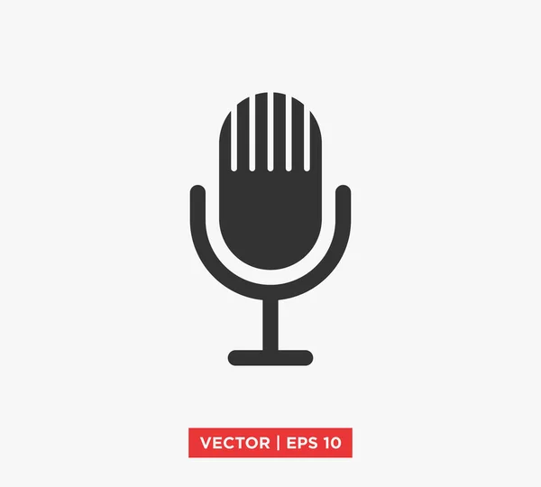 Illustration de symbole vectoriel d'icône de microphone — Image vectorielle