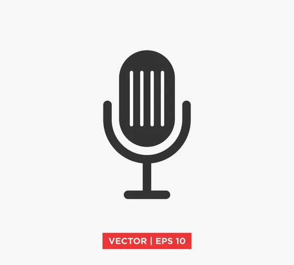 Icono de micrófono Vector Símbolo Ilustración — Vector de stock