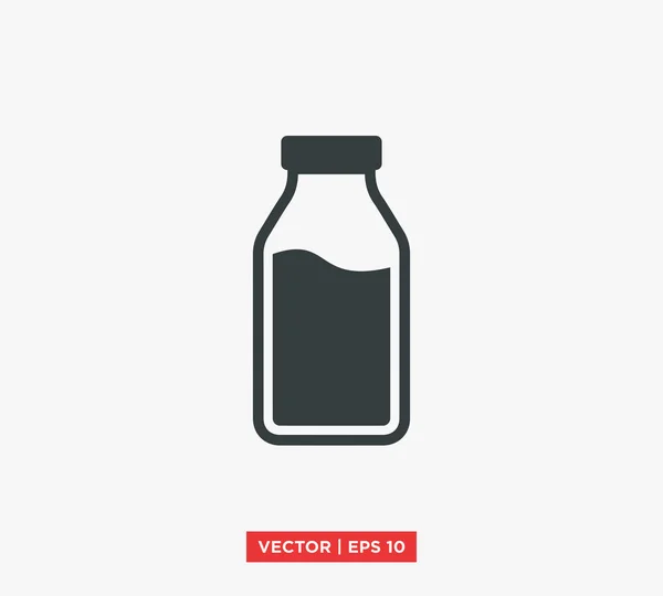 Garrafa de leite ícone vetor ilustração — Vetor de Stock