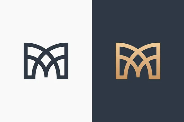 Mektup M Logo Şablon Tasarım Vektör İllüstrasyon
