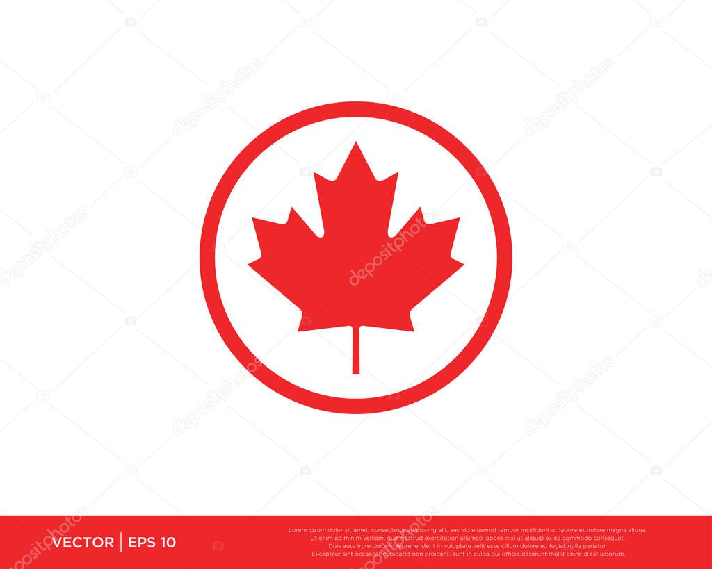 Maple Leaf Canadian Symbol Icon Vector