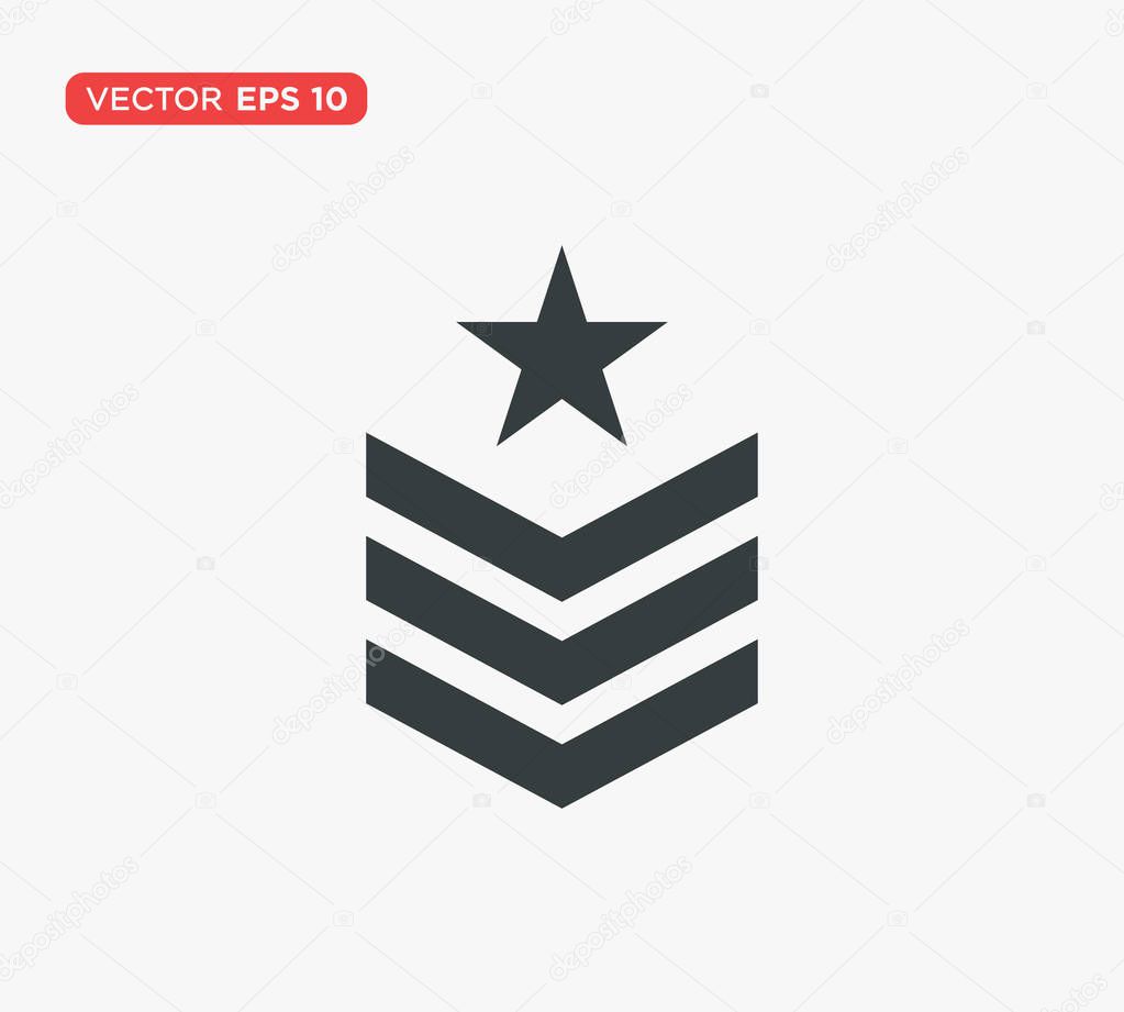 Military Rank Badge Emblem Icon Vector Illustration