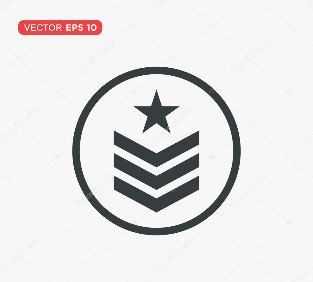 Military Rank Badge Emblem Icon Vector Illustration