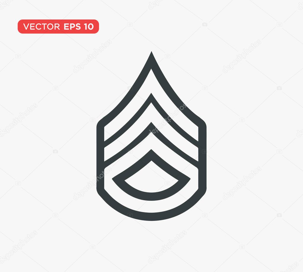 Military Rank Badge Emblem Icon Vector Illustration