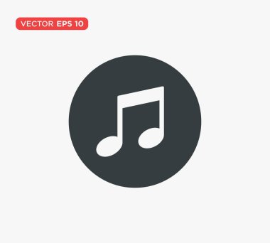 müzik notası ikon vektör illüstrasyonu
