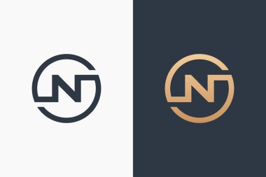 Letter N Logo Şablon Tasarım Vektör İllüstrasyon