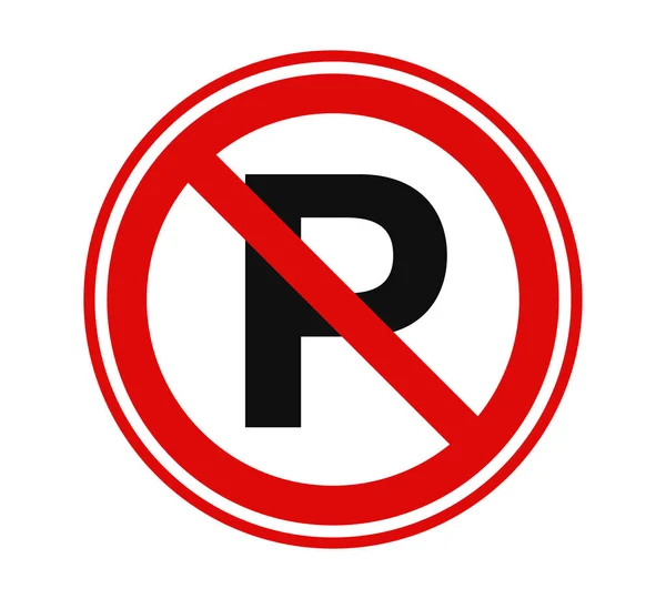 Geen parkeer teken symbool pictogram vector illustratie — Stockvector