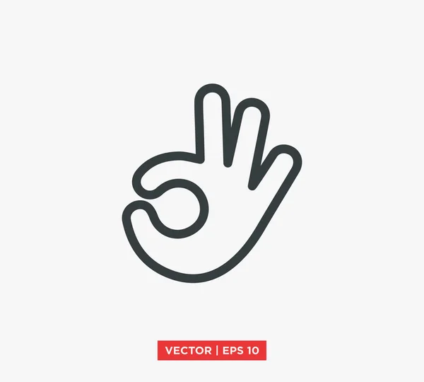 OK / OK Illustration vectorielle d'icône de signe de main — Image vectorielle