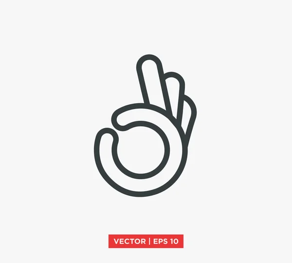 Ok / okay Handzeichen Icon Vektor Illustration — Stockvektor