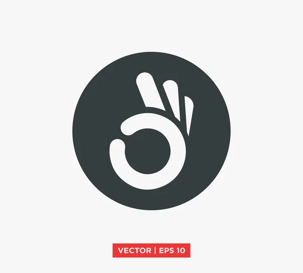 Ok / okay Handzeichen Icon Vektor Illustration — Stockvektor