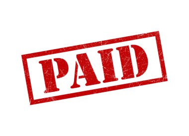 Ücretli Damga Mühür Kırmızı Grunge Sembol Vektör